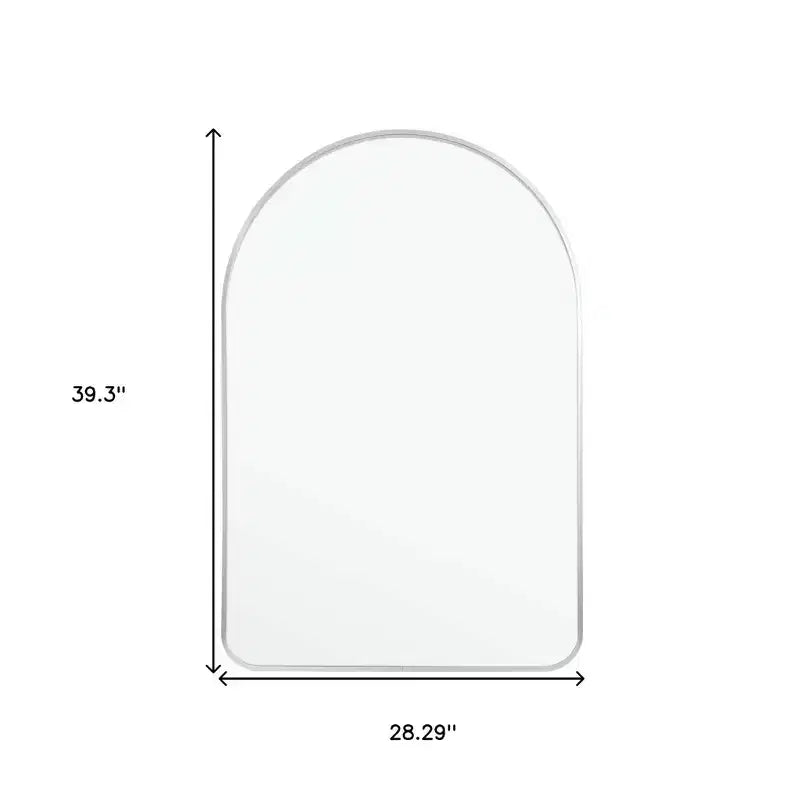 HomeRoots 39 Miroir de courtoisie de salle de bain à cadre en métal avec arche argentée