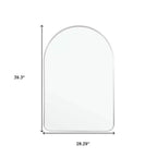 HomeRoots 39 Miroir de courtoisie de salle de bain à cadre en métal avec arche argentée