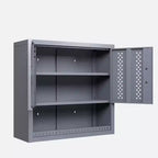 Armoires de garage métalliques avec portes, armoires de rangement murales, armoires à outils flottantes, grises, pour sous-sols, cuisines et entrepôts