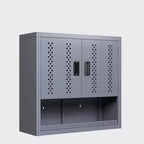 Armoires de garage métalliques avec portes, armoires de rangement murales, armoires à outils flottantes, grises, pour sous-sols, cuisines et entrepôts