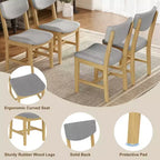 Chaise de salle à manger GDFStudio Dalton en bois 4 pièces avec coussin rembourré gris