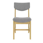 Chaise de salle à manger GDFStudio Dalton en bois 4 pièces avec coussin rembourré gris