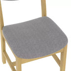 Chaise de salle à manger GDFStudio Dalton en bois 4 pièces avec coussin rembourré gris