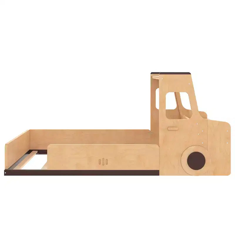 JVNOXK Lit superposé amusant en forme de voiture pour enfants avec tiroirs de rangement, fenêtres et bureau fabriqué à partir de matériaux naturels de première qualité Naturel