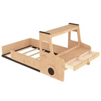 JVNOXK Lit superposé amusant en forme de voiture pour enfants avec tiroirs de rangement, fenêtres et bureau fabriqué à partir de matériaux naturels de première qualité Naturel