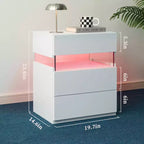 MAYEERTY Table de chevet avec commode à 3 tiroirs pour chambre à coucher, table de chevet pour salon, blanc