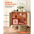 Meuble de bar à café cannelé Mid-Century avec étagères de rangement réglables