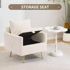 Canapé une place en velours côtelé Furniliving Cozy avec rangement relevable et poche latérale
