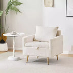 Furniliving Cozy Corduroy Single Seat Sofa with Lift-Up Storage & Side Pocket