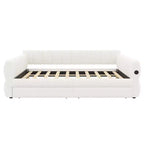 Lit plate-forme capitonné Whisen King Size avec USB et 2 tiroirs