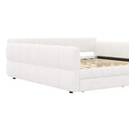 Lit plate-forme capitonné Whisen King Size avec USB et 2 tiroirs