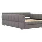 Lit plate-forme capitonné Whisen King Size avec USB et 2 tiroirs