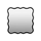 Miroir mural ondulé carré de 36 po, Miroir décoratif moderne en bois massif avec cadre ondulé pour entrée, chambre à coucher - Panipeachy