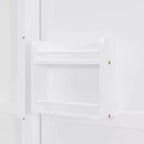 GDFStudio Murray Lit escamotable double avec armoire murale cachée, deux étagères latérales à 3 niveaux, bureau convertible