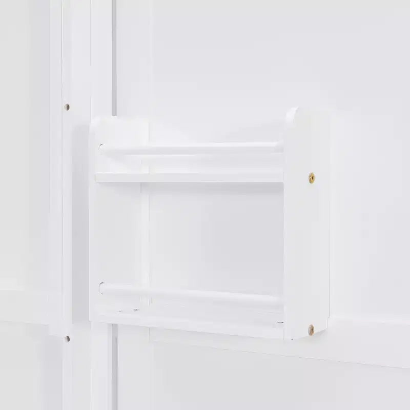 GDFStudio Murray Lit escamotable double avec armoire murale cachée, deux étagères latérales à 3 niveaux, bureau convertible