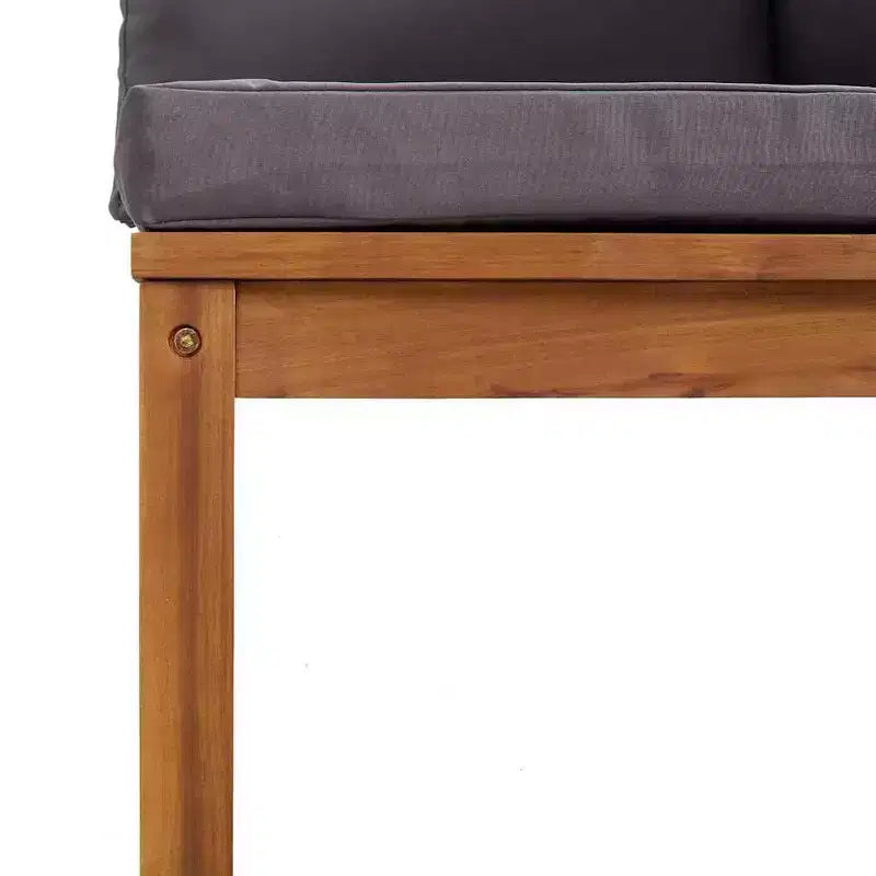 vidaXL Canapés d'angle 2 pcs avec coussins gris foncé Bois d'acacia massif - Canapé d'angle gris foncé (2 pcs)