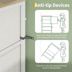 Meuble TV commode en tissu à 8 tiroirs avec plateau en bois, commode de rangement à cadre métallique, grand organisateur de placard pour chambre, salon, couloir