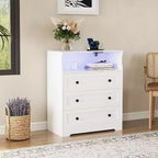 Commode à 3 tiroirs de 31,5 po de large avec étagère de rangement ouverte pour salon, blanche