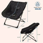 Fauteuils soucoupe confortables pour adultes, chaises pliantes pour salon, fauteuil paresseux en fausse fourrure douce avec cadre en métal, aucun assemblage requis pour chambre à coucher, dortoir