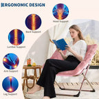 Fauteuils soucoupe confortables pour adultes, chaises pliantes pour salon, fauteuil paresseux en fausse fourrure douce avec cadre en métal, aucun assemblage requis pour chambre à coucher, dortoir