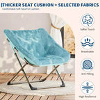 Fauteuils soucoupe confortables pour adultes, chaises pliantes pour salon, fauteuil paresseux en fausse fourrure douce avec cadre en métal, aucun assemblage requis pour chambre à coucher, dortoir