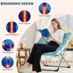 Fauteuils soucoupe confortables pour adultes, chaises pliantes pour salon, fauteuil paresseux en fausse fourrure douce avec cadre en métal, aucun assemblage requis pour chambre à coucher, dortoir