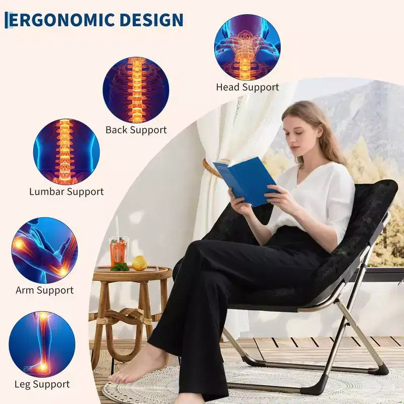 Fauteuils soucoupe confortables pour adultes, chaises pliantes pour salon, fauteuil paresseux en fausse fourrure douce avec cadre en métal, aucun assemblage requis pour chambre à coucher, dortoir