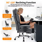 Fauteuil de bureau ergonomique avec repose-pieds réglable et haut dossier, design confortable en cuir, parfait pour la maison ou le bureau