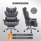 Fauteuil de bureau ergonomique avec repose-pieds réglable et haut dossier, design confortable en cuir, parfait pour la maison ou le bureau