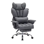 Fauteuil de bureau ergonomique avec repose-pieds réglable et haut dossier, design confortable en cuir, parfait pour la maison ou le bureau