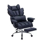 Fauteuil de bureau ergonomique avec repose-pieds réglable et haut dossier, design confortable en cuir, parfait pour la maison ou le bureau