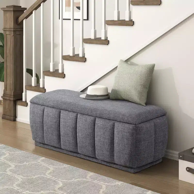 GDFStudio Oliver Modern Fabric Upholstered Storage Bench Cushioned Seat