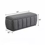 Banc de rangement GDFStudio Oliver moderne en tissu avec siège capitonné