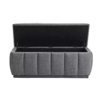 Banc de rangement GDFStudio Oliver moderne en tissu avec siège capitonné