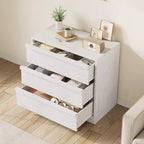 Commode à 3 tiroirs pour chambre à coucher, commode en bois de 29,5 po de large, petite table de chevet moderne pour chambre à coucher, salon, marron