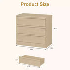 Commode à 3 tiroirs pour chambre à coucher, commode en bois de 29,5 po de large, petite table de chevet moderne pour chambre à coucher, salon, marron