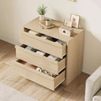 Commode à 3 tiroirs pour chambre à coucher, commode en bois de 29,5 po de large, petite table de chevet moderne pour chambre à coucher, salon, marron
