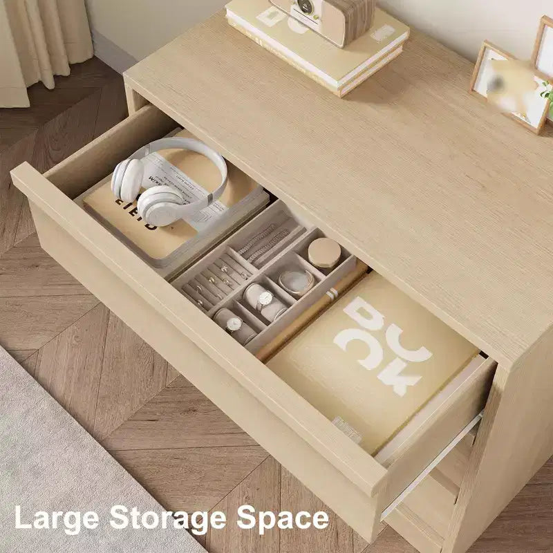 Commode à 3 tiroirs pour chambre à coucher, commode en bois de 29,5 po de large, petite table de chevet moderne pour chambre à coucher, salon, marron