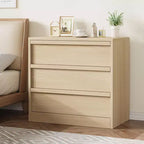 3 Drawer Dresser for Bedroom, 29.5W Wooden Chest of Drawers, Small Modern Nightstand & Bedside End Table for Bedroom, Living Room, Brown