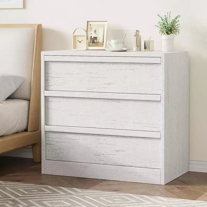 Commode à 3 tiroirs pour chambre à coucher, commode en bois de 29,5 po de large, petite table de chevet moderne pour chambre à coucher, salon, marron