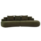 Christopher Knight Home Fiorella 122 Canapé sectionnel moderne incurvé 4 places avec 3 coussins