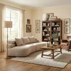 Christopher Knight Home Fiorella 122 Canapé sectionnel moderne incurvé 4 places avec 3 coussins