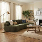 Christopher Knight Home Fiorella 122 Canapé sectionnel moderne incurvé 4 places avec 3 coussins
