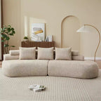 Christopher Knight Home Fiorella 122 Modern Curved 4-Seater Sectional Sofas with 3 Pillows