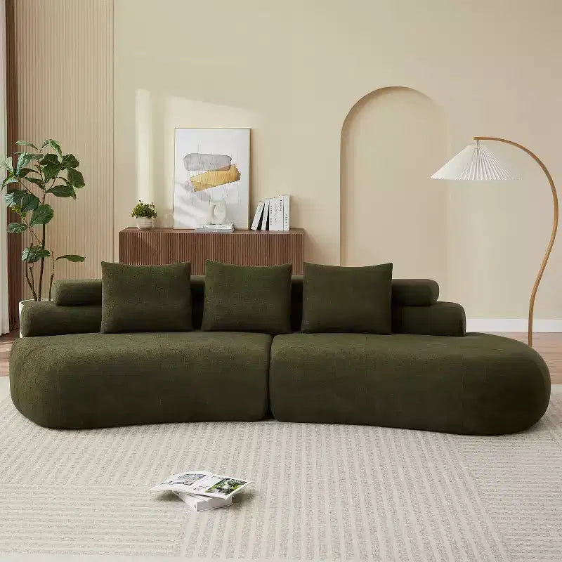 Christopher Knight Home Fiorella 122 Canapé sectionnel moderne incurvé 4 places avec 3 coussins