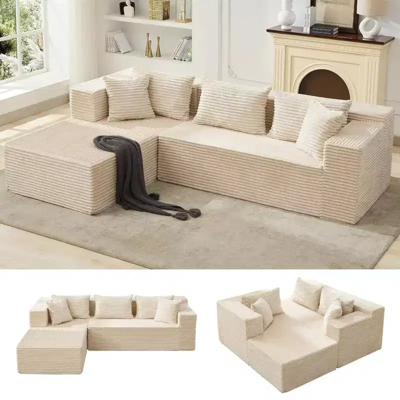 106 Modular Cloud Sectional Sofa, Comfy L-Shaped Oversized Sleeper with Deep Seat, No Assembly Required Living Room Couch