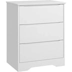 CuisinSmart Commode en bois avec 3 tiroirs, grande armoire moderne avec rangement profond, longue commode de rangement pour chambre à coucher, salon, blanc