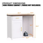 GDLF Bar à café avec espace pour mini-réfrigérateur, support de meuble pour mini-réfrigérateur, armoire à liqueur pour dortoir, cuisine ou bureau, plateau de table 39,4 L x 20,9 P, blanc