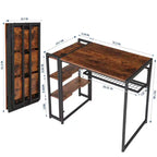 Bureau pliant de 89 cm avec étagère de rangement pour chambre et bureau à domicile