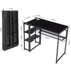 Bureau pliant de 89 cm avec étagère de rangement pour chambre et bureau à domicile